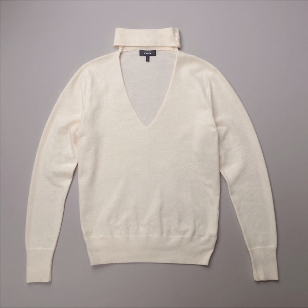 Theory Silk/Cashmere Cream Sweater - Picture 2 of 5